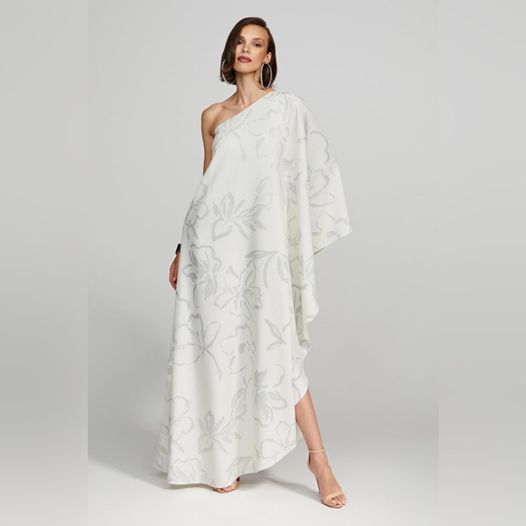 HALSTON
NEVEAN CAFTAIN IN FOIL CREPE - Picture 3 of 16